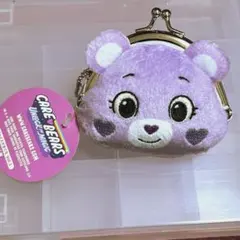 【新品未使用】CARE BEARS ケアベア フェイスがまぐち 紫 パープル
