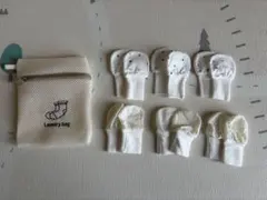 ベビー用手袋 引っ掻き防止ミトン6個セット 洗濯ネット付き