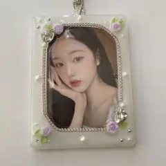 トレカキーホルダー　韓国　トレカ　レジン　デコ　硬質　ケース　トレカケース　紫