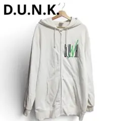 D.U.N.K. オリジナルビッグシルエットフルジップパーカーホワイト FREE
