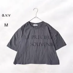 a.v.v クロップド丈ロゴTシャツ ゆったりシルエット ショート丈 春夏 Mのサムネイル