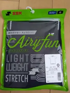 SSK ローネック半袖 ネイビー Oサイズ　ミドルフィットアンダーシャツ