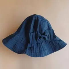 リボン付き　ハット　黒　ブラック