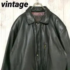 ヴィンテージ レザージャケット レザーコート ラムレザー 羊革 XL 激シブ♪