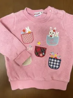 ミキハウス　ピンク　うさぎ　女の子　ふわふわ　1歳