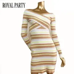 ROYAL PARTY マルチ ボーダー オフショル ニット ワンピース