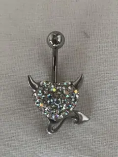 ボディピアス へそピアス　シルバー925 クリスタルエボリューション