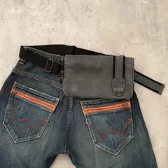 00s vintage レザーショルダーバッグ ウエストポーチ アメカジ y2k