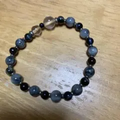 【岩座】心利 ホワイトタイガーアイブレスレット 8mm玉天然石 FREEサイズ