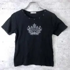 Bix By Y2K 00s セレカジ古着 レーストリム ラインストーンTシャツ