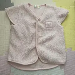 ウサギ刺繍ピンクベビーベスト　95サイズ
