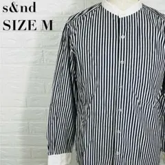 s&nd セカンド 長袖シャツ ストライプ バンドカラー Mサイズ 【4】のサムネイル