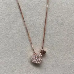 ハート ネックレス ローズゴールド ジルコニア シルバー925上品 レディース