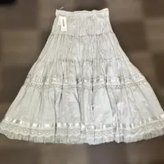 フォルテフォルテ ティアードフリル オーガニックコットンスカート 白