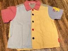 baiya レトロ 昭和 カラフル 80 ミキハウス 半袖シャツ チェックシャツ