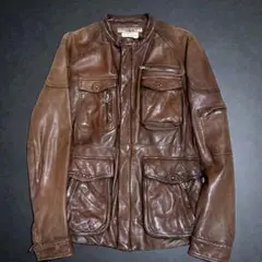 キャサリン ハムネット レザー 羊革 ジャケット ガーメントダイ