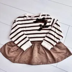 プティマイン 90cm ストライプ チュニック 長袖カットソー