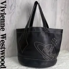 希少♡大容量♡ヴィヴィアンウエストウッド ビッグ オーブ レザー トートバッグ