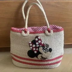 BEAMS BOY　ディズニー　ミニーちゃん　かごバッグ　赤ボーダー