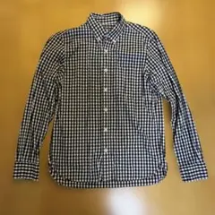 無印良品ギンガムチェック ボタンダウンシャツ 長袖