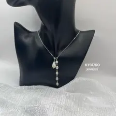 本真珠　淡水パール　ラリアットネックレス