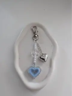 ビーズキーホルダー　スマホストラップ　ハート　韓国