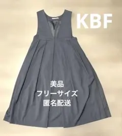 KBF グレー Vネック ノースリーブ ロングワンピース　美品