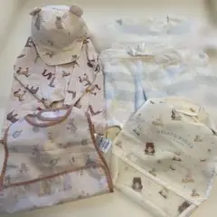 ジェラピケベビー パジャマ90から100 帽子ベビーワンサイズ スタイ