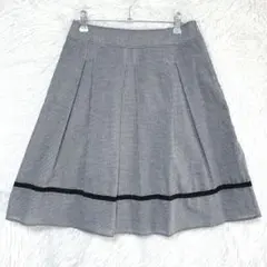 アリスバーリー フレアスカート ひざ丈 ギンガムチェック柄 裾レース サイズ7