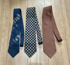 ネクタイ3点セット 幾何学模様 ストライプ　レトロ　ヴィンテージ　シンプル