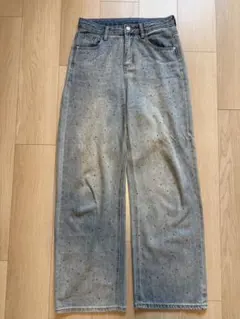 【新品】SHAGGIE ワイドデニムパンツ M ライトブルー　ハイウエストのサムネイル