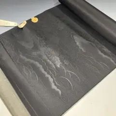 未使用保管品 京都 西陣 八雲 やぐも錦 正絹 黒共 帯 反物のサムネイル