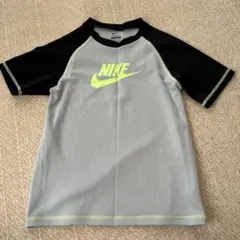 Nike ラッシュガード グレー/ブラック　蛍光黄色ロゴ