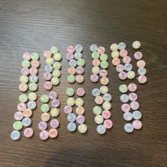 蛍光カラフル数字ビーズ 0-9 105個セット