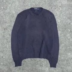 90s Polo Ralph Lauren コットンニットネイビー フェード