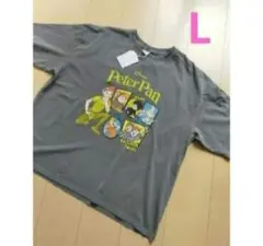 Lサイズ 半袖Tシャツ ピーターパン グレー ディズニー リンクアット しまむら