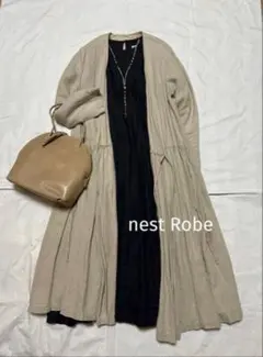 nest Robe ネストローブ　リネン100%ロングワンピース　ベージュ