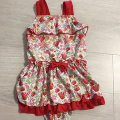 いちご柄フリルワンピース水着