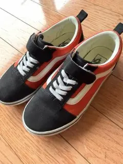 Vans オレンジ ブラック スニーカー　21cm