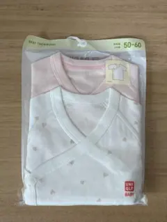 UNIQLO 短肌着2枚組 ハート ユニクロ 50-60 新生児サイズ
