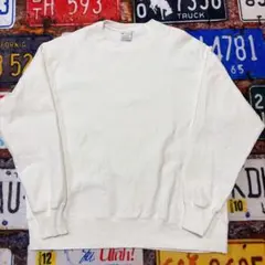 チャンピオン 無地スウェット ホワイト XL 裏起毛 フェード 古着