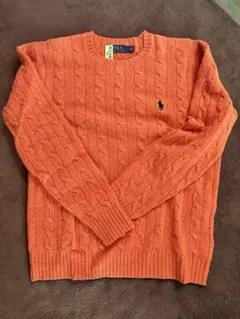 【美品】Polo Ralph Lauren オレンジ ケーブルニット sp