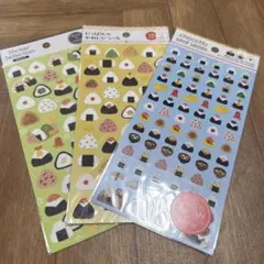 【新品】おにぎり　食べ物　シール　3枚　まとめ売り　キャンドゥ　Seria