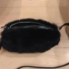 ファー ショルダーバッグ ブラック