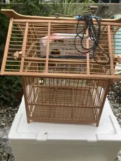 木製 鳥かご 竹製 バードケージ　メジロカゴ　三角屋根のサムネイル