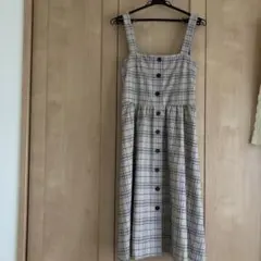 チェック柄キャミワンピース