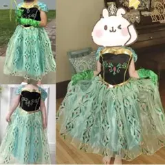 アナ風ドレス　プリンセス　140cm コスプレ　コスチューム　おひめさま　セット