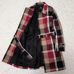 【極美品】ブラックレーベルクレストブリッジ　ベルト付　チェック　総柄　撥水コート