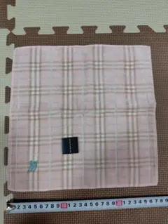 【新品】Burberry バーバリー チェック柄 タオルハンカチ ピンク