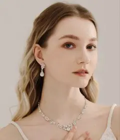 クリスタル ネックレス ピアス セット